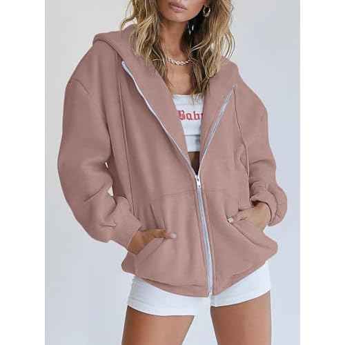 PRETTYGARDEN Women's 2025 Zip Up Y2K Hoodies Casual Long Sleeve Sweatshirts Fall Spring Track Jackets with Pockets