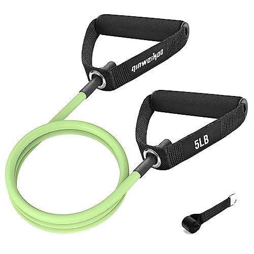 Resistance Exercise Band with Handles, Workout Band Weight Band for Physical Therapy,Strength Training Home Gym Fitness,with Door Anchor & Storage Bag. (Green)