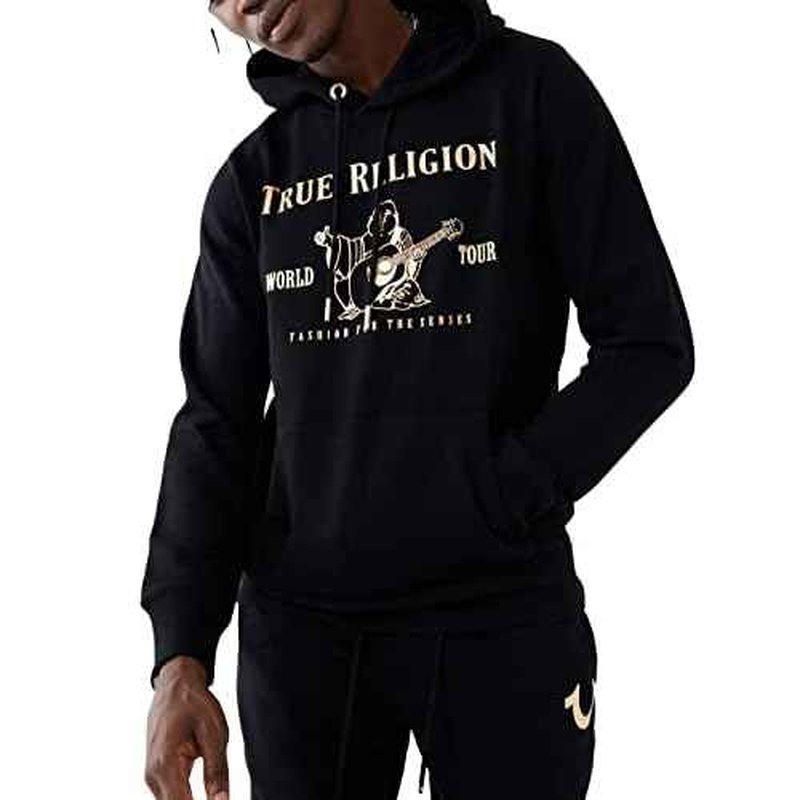 True Religion Men's Metallic Buddha Fleece Hoodie