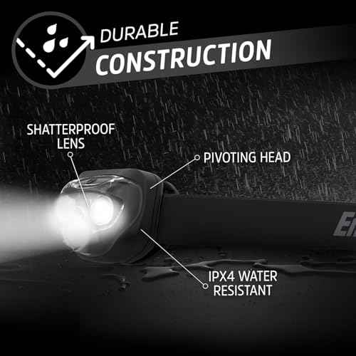 Energizer PRO-260 LED Headlamp (4-Pack), IPX4 Water Resistant Headlamps, High-Performance Head Light for Outdoors, Camping, Running, Storm, Survival LED Light for Emergencies (Batteries Included)