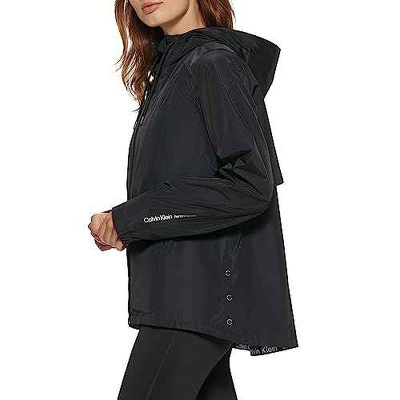 Calvin Klein Performance Women's Hooded Windbreaker, Black, X-Small