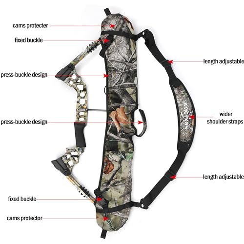 ZSHJGJR Archery Compound Bow Sling String Protector Compound Bow Cams Sling Case Carrying Shoulder Strap Holder Compound Bow Accessories for Outdoor Hunting (Camo-2)