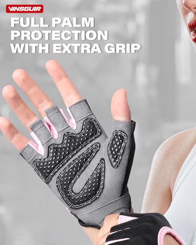 VINSGUIR Workout Gloves for Men and Women, Weight Lifting Gloves with Excellent Grip, Lightweight Gym Gloves for Weightlifting, Cycling, Exercise, Training, Pull ups, Fitness, Climbing and Rowing