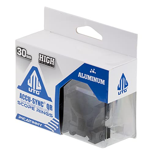UTG ACCU-SYNC QR 30mm High Profile Scope Rings, Picatinny, Black