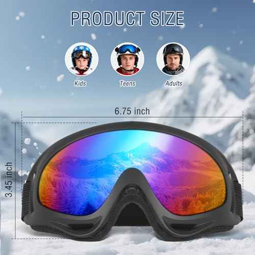 OXG 2 Pack Snowboard Ski Goggles, UV Protection Winter Snow Sports Goggles for Kids Teens Adult