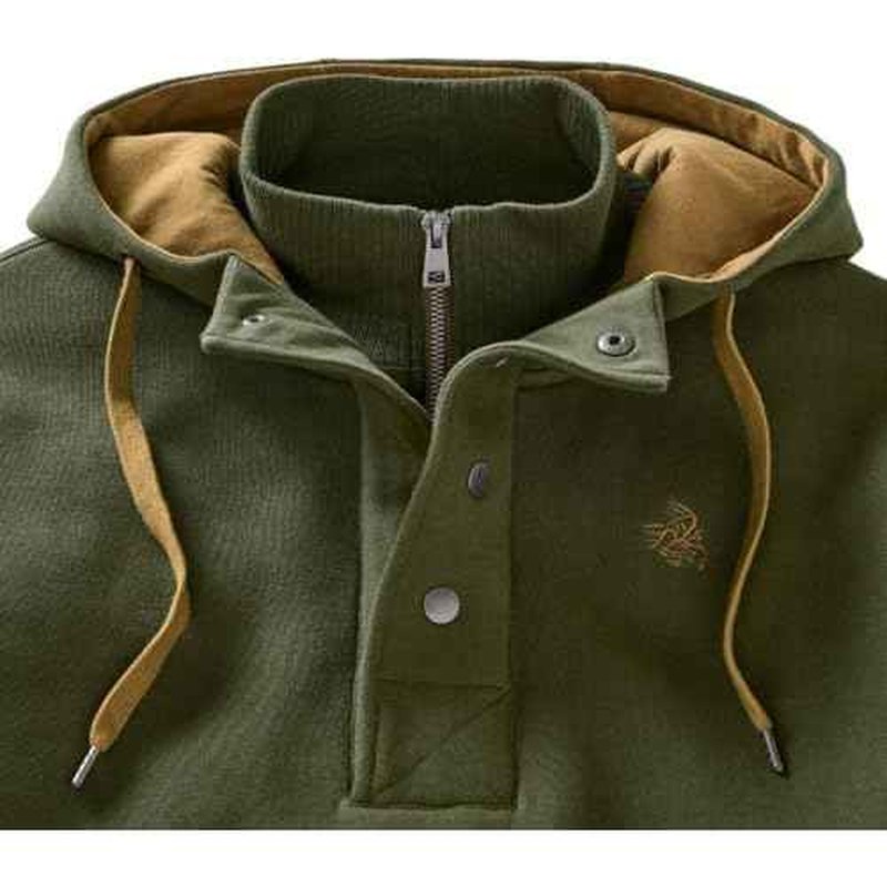 Legendary Whitetails Men's Hoodie Quarter Zip Quilted Sweatshirt Double Layered Lined Hood