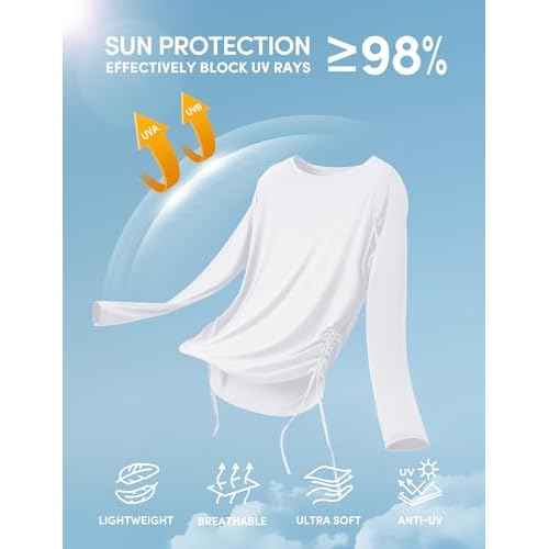 IUGA Rash Guard for Women UPF 50+ Long Sleeve Sun Shirts Swim Shirts for Women Lightweight UV Protection Shirts Hiking Tops