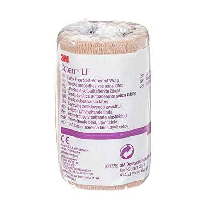 3M¢â Coban¢â NL Non-Latex Self-Adherent Wrap with Hand Tear, 2084, 4 in x 5 yd, 18 Rolls/Case