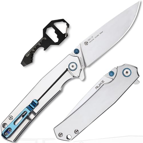 Ruike Tactical Folding Pocket Knife for men,14C28N Stainless Steel Blade,Frame Lock,EDC Small Camping Knives Belt Clip Carry,Lightweight Survival Flipper Microtech Elemental Fishing Gear Tool