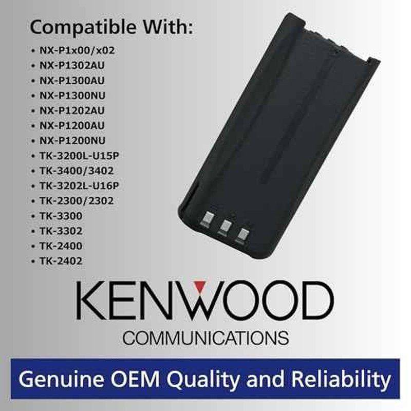 Kenwood KNB-45L Two-Way Radio Battery (7.4V) - 2000mAh Li-ion, Rechargeable, Original Accessory for NX-P1x00/NX-P1x02/TK-x400/TK-x402/NX-x40 Two-Way Radio Series, OEM, (Charger Not Included)