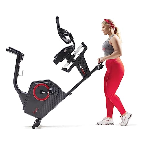 Sunny Health & Fitness Programmable Electro-Magnetic Resistance Recumbent Exercise Bike with 16 Levels of Resistance, 300 lbs Weight Capacity, and Bluetooth Connectivity with Exclusive SunnyFit™ App – SF-RB4850SMART