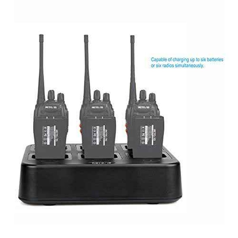 Retevis Six-Way Charger Compatible with H-777, H-777H, Baofeng BF-888S, BF-88ST Two Way Radio and Battery, Multi Unit Walkie Talkie Charger (1 Pack)