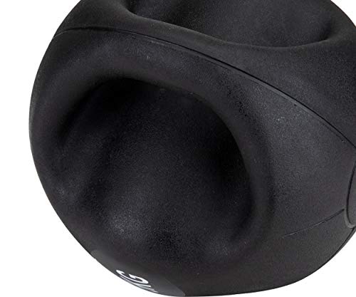 Mind Reader Medicine Ball with Handles, Strength Training, Home Fitness Core Workout, Rubber, Black, 3KG/6.6LB