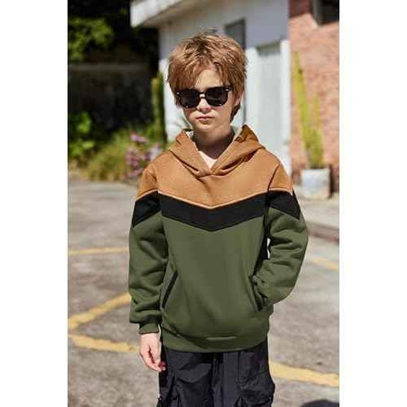 Arshiner Boy's Color Block Pullover Fleece Hoodie Long Sleeve Casual Sweatshirt with Pocket Age 3-13 Years