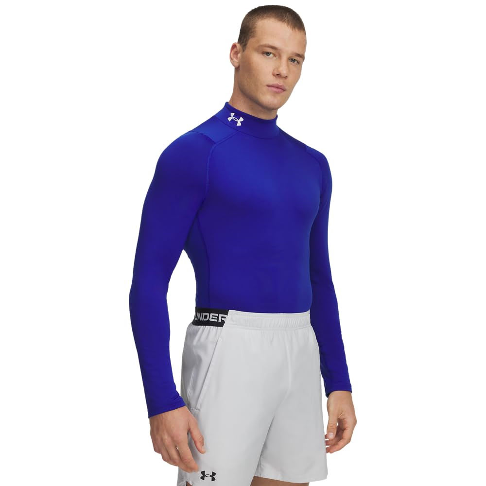 Under Armour Men's ColdGear Armour Fitted Mock, (400) Royal / / White, 4X-Large