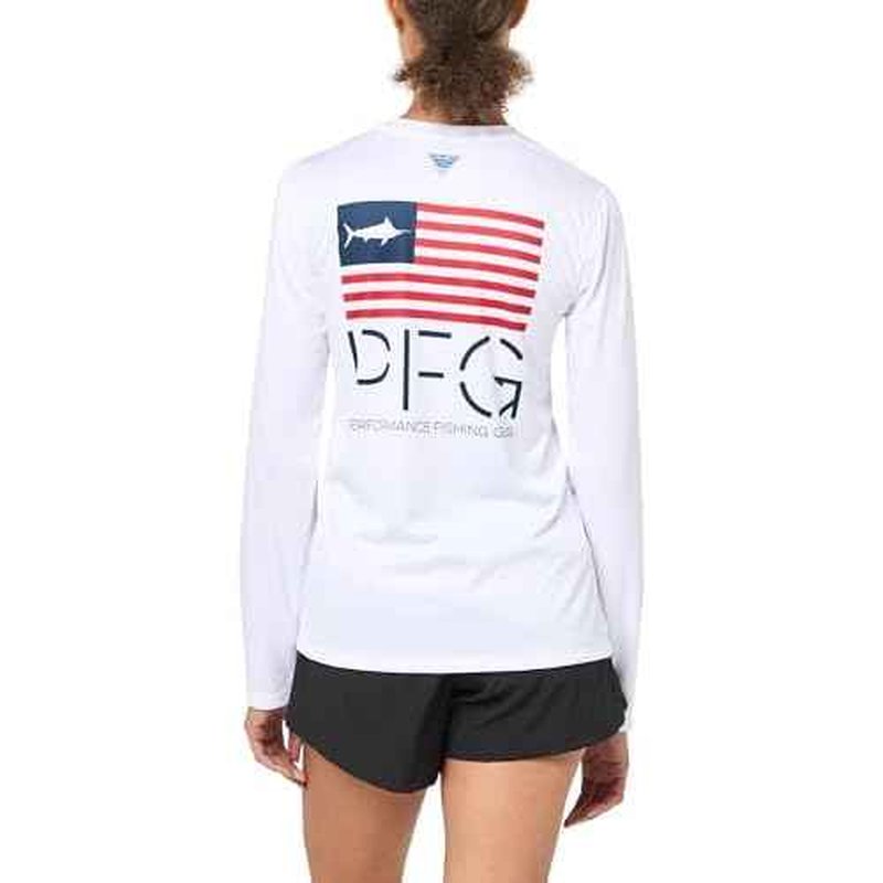Columbia Women's Tidal Tee PFG Fish Star Long Sleeve