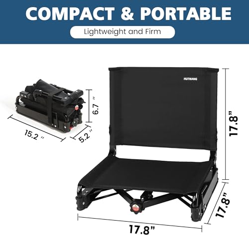 HUTMANG Stadium Seats with Back Support,Bleacher Chairs with Back and Cushion,Folding Stadium Seats for Bleachers,Extra Wide Stadium Chairs with Comfty Reclining Back,Bleacher Seat for Sporting Events