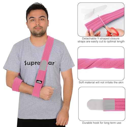 supregear Arm Sling, Adjustable Arm Support Strap, Lightweight Shoulder Immobilizer for Injured Elbow, Broken Collarbone, Torn Rotator Cuff, Dislocation or AC Separation, Left Right, Men Women