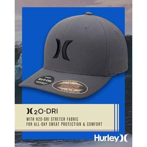 Hurley Men's Caps - One & Only Flexfit Baseball Cap - Fitted Hats for Men (S-XL)