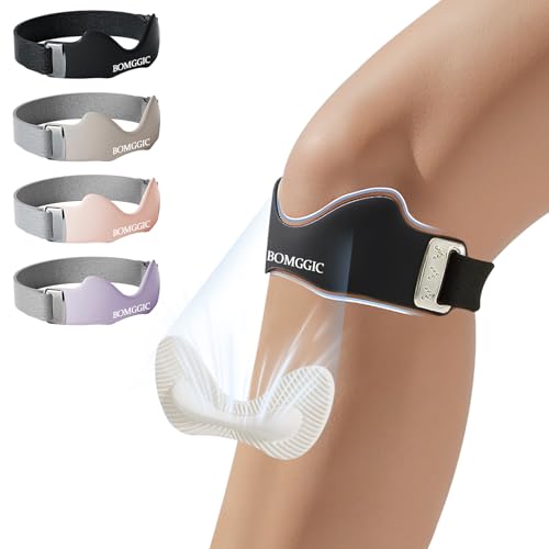 Patellar Tendon Support Strap for Men & Women, Adjustable Knee Brace with Targeted Pressure Pad & Non-Slip Silicone for Patella Tendonitis - Flex Wrap Knee Band for Running, Fitness, Hiking, Volleyball (Black)