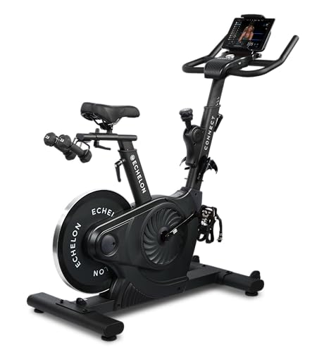 Echelon Smart Connect Fitness Bike, 30-Day Free Echelon Membership, Easy Storage, Small Spaces, Cushioned Seat, Solid, HIIT, Top Instructors, 32 Resistance Levels, Bluetooth, EX5S-22