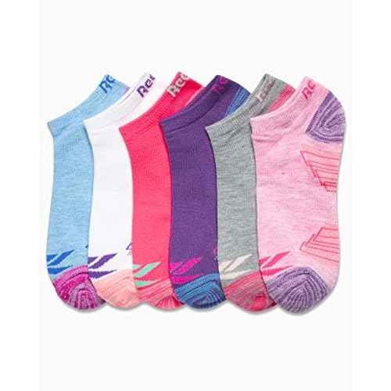 Reebok Girls' Lightweight Comfort Athletic Low Cut Socks (6 Pack)