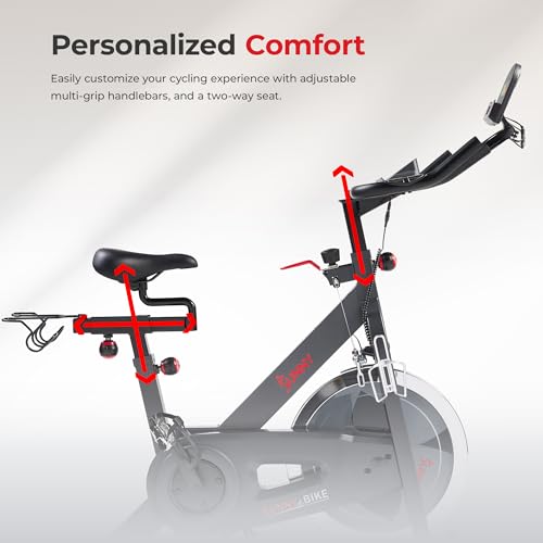 Sunny Health & Fitness Pro II Indoor Cycling Bike with Device Mount and Advanced Display – SF-B1995, Silver