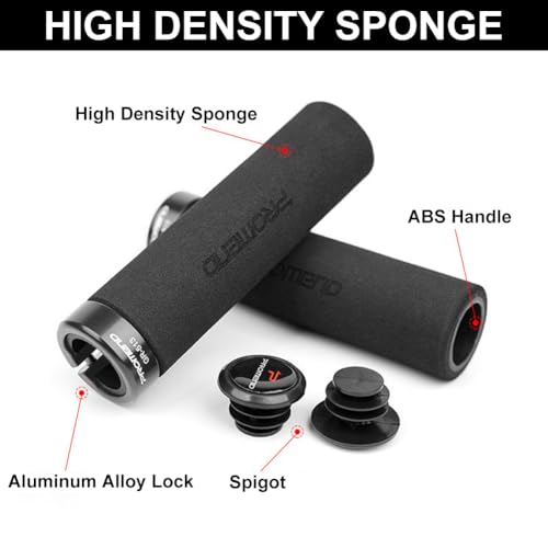 Bike Handlebar Grips, Foam Single Lock on Bicycle Handle Bar Soft Comfortable Non-Slip Bike Handle Grips for BMX, Mountain, MTB, Beach Cruiser, Scooter, Folding Bike