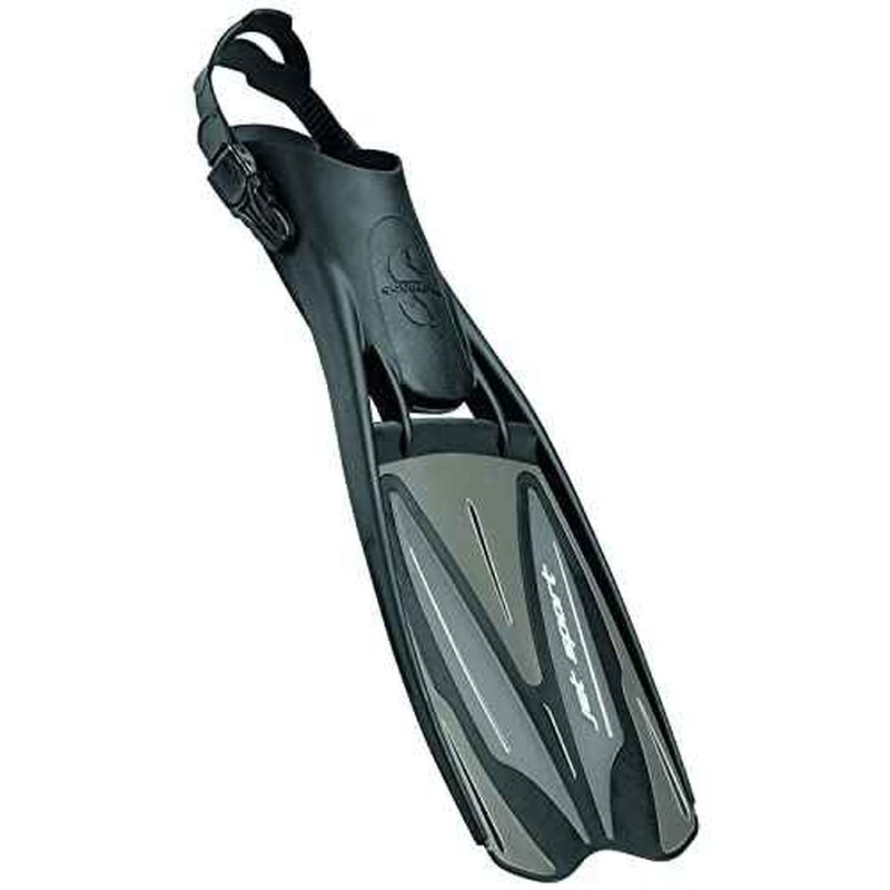 Scubapro Jet Sport Adjustable Diving Fin (Black/Gray, Medium)