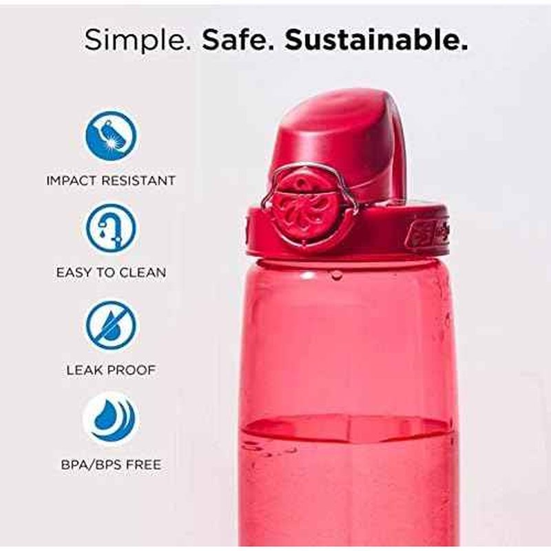 Nalgene On The Fly BPA-Free Water Bottle, Gray with Blue, 32 Oz, Gray w/Blue (5565-0132)