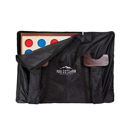 Monoprice Giant Four-in-a-Row - for Tailgating, Bbqs, Camping, Outdoor Events, and Much More - Pure Outdoor Collection, Wood, 34 x 26 x 4.25 inches