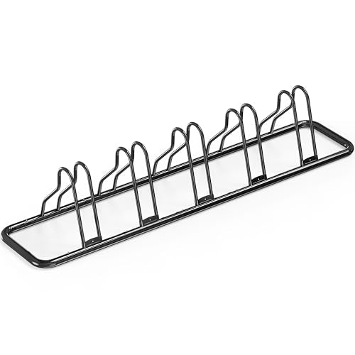 Simple Houseware 5 Bike Bicycle Floor Parking Adjustable Storage Stand, Black