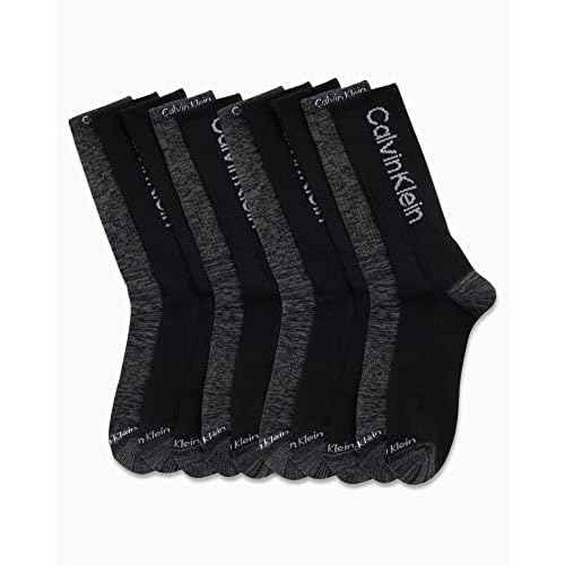 Calvin Klein Mens Crew Socks - 10 Pack Cushioned Athletic Performance Breathable Running and Sports Crew Socks for Men