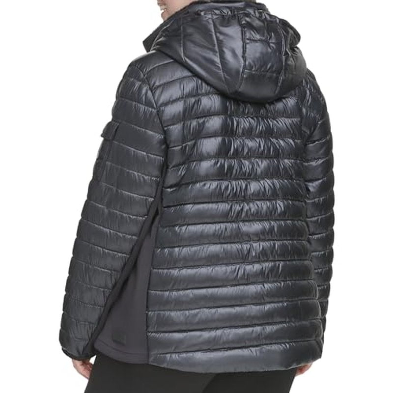 Calvin Klein Women's Performance Outerwear,Metallic Black,1X