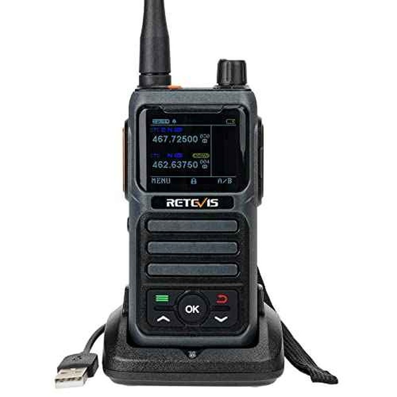 Retevis RB17P GMRS Radio Walkie Talkie, GMRS 2 Way Radio Long Range Walkie Talkies Rechargeable with 2200mAh Battery, SOS Siren, NOAA Scanning & Receiving for Hikers, Campers and Hunters