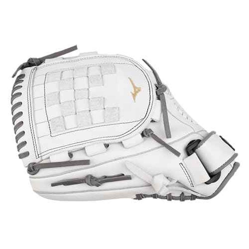 Mizuno GMVP1200PF4W MVP Prime Fastpitch Softball Glove 12", Tartan Web, Left Hand Throw, WHITE-GREY