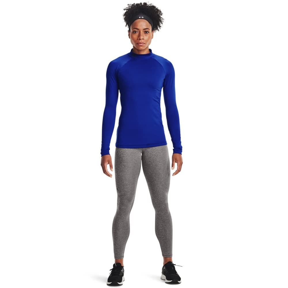 Under Armour Womens Authentics Mock Neck T-Shirt, Royal (400)/Black, Medium