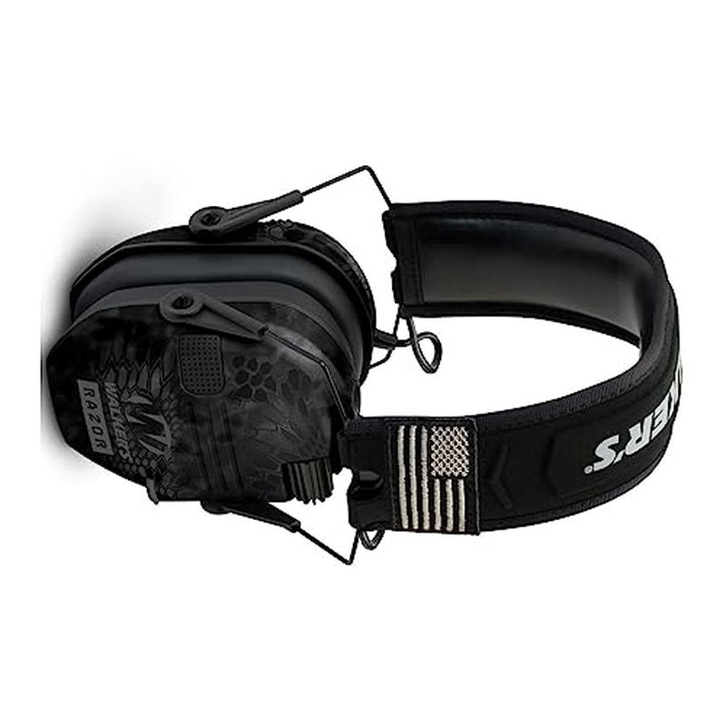 Walkers Razor Patriot Series Hi-Gain Omnidirectional Microphone Adjustable Range Shooting Hunting Hearing Protection Electronic Earmuffs (Kryptek Camo) (2-Pack)