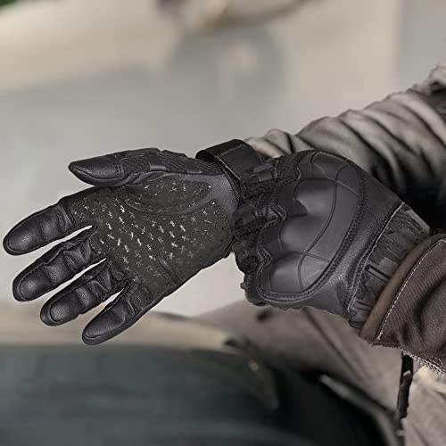 WTACTFUL Touch Screen Motorcycle Tactical Gloves for Men Airsoft Paintball Gear MTB Bike Cycling Cross-Country Motorbike ATV Hunting Hiking Riding Driving Work Outdoor Full Finger Gloves S Black