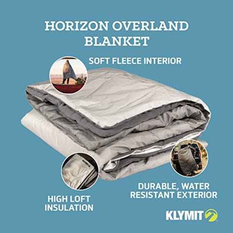 Klymit Horizon Overland Packable Camping Blanket and Comforter, Gray