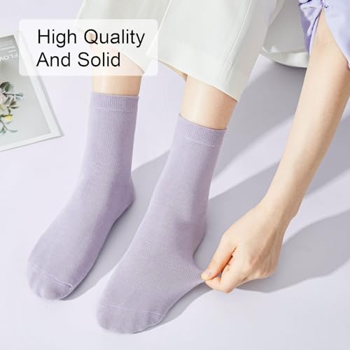 J-BOX Women's Cotton Crew Socks Above Ankle Socks, Lightweight Socks for Women Socks Multicolors Casual Socks