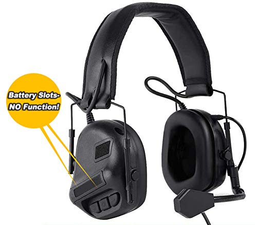 ATAIRSOFT Tactical Headset Wargame Hunting Headphone Without Noise Cancellation Function (Black)