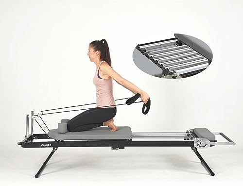 nexace Pilates Reformer Machine Equipment with Spring for Home Workout,Foldable Reformer Pilates for Beginner ,Big Size