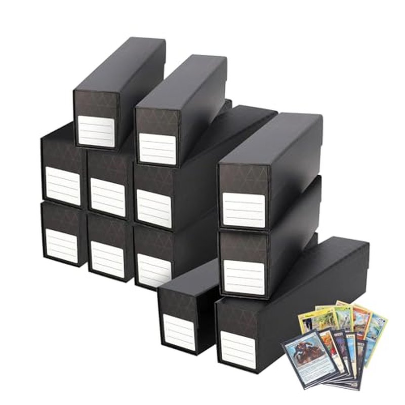 BCW QuickFold Card Boxes for Sleeved Cards - 12 Pack | Not for Toploaders | Magnetic Closure Card Storage Box | Holds 500 to 1200 Cards Each | Fits Trading Card Dividers | Easy to Assemble