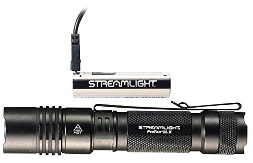 Streamlight 88062 ProTac 2L-X 500-Lumen EDC High Performance Multi-Fuel LED Tactical Flashlight, Includes CR123A Batteries, Holster, and Clip, Rechargeable, Durable, Black