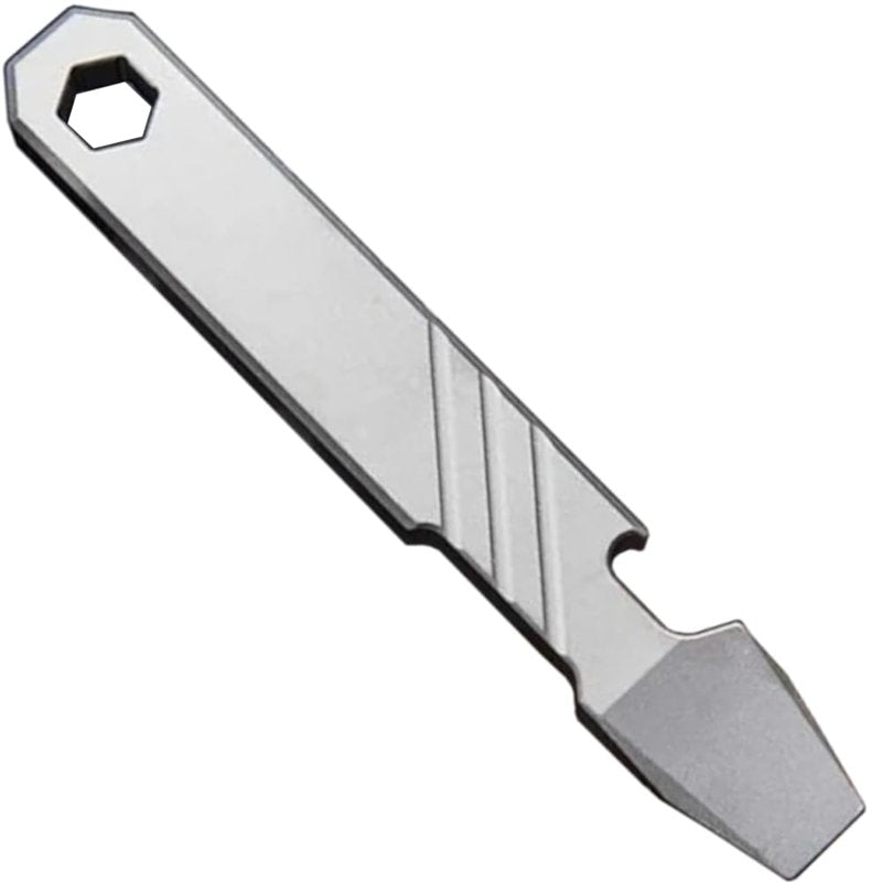 Titanium EDC Pry Bar Tool – 4” Pocket Prybar with Bottle Opener, Flathead Screwdriver, Box Opener & Scraper – Compact Multi Tool for Everyday Carry