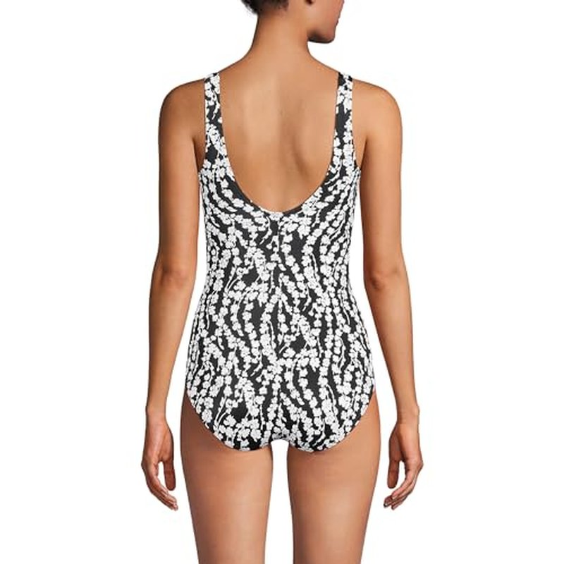 Lands' End Women's Chlorine Resistant Soft Cup Tugless Sporty One Piece Swimsuit