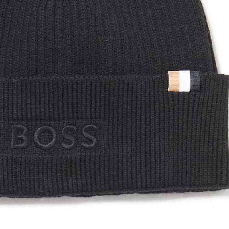 BOSS Men's Magico Ribbed Mixed Material Beanie