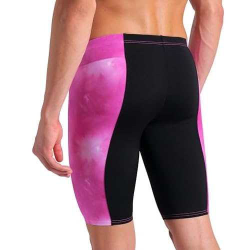 ARENA Men's Performance Tie-dye Swim Jammer Knee-Length Swimsuit Training Bathing Suit