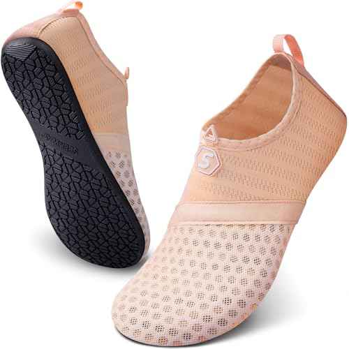 SEEKWAY Water Shoes Quick-Dry Aqua Socks Barefoot Slip-on for Beach Pool Swim River Yoga Lake Surf Women Men Black SK001